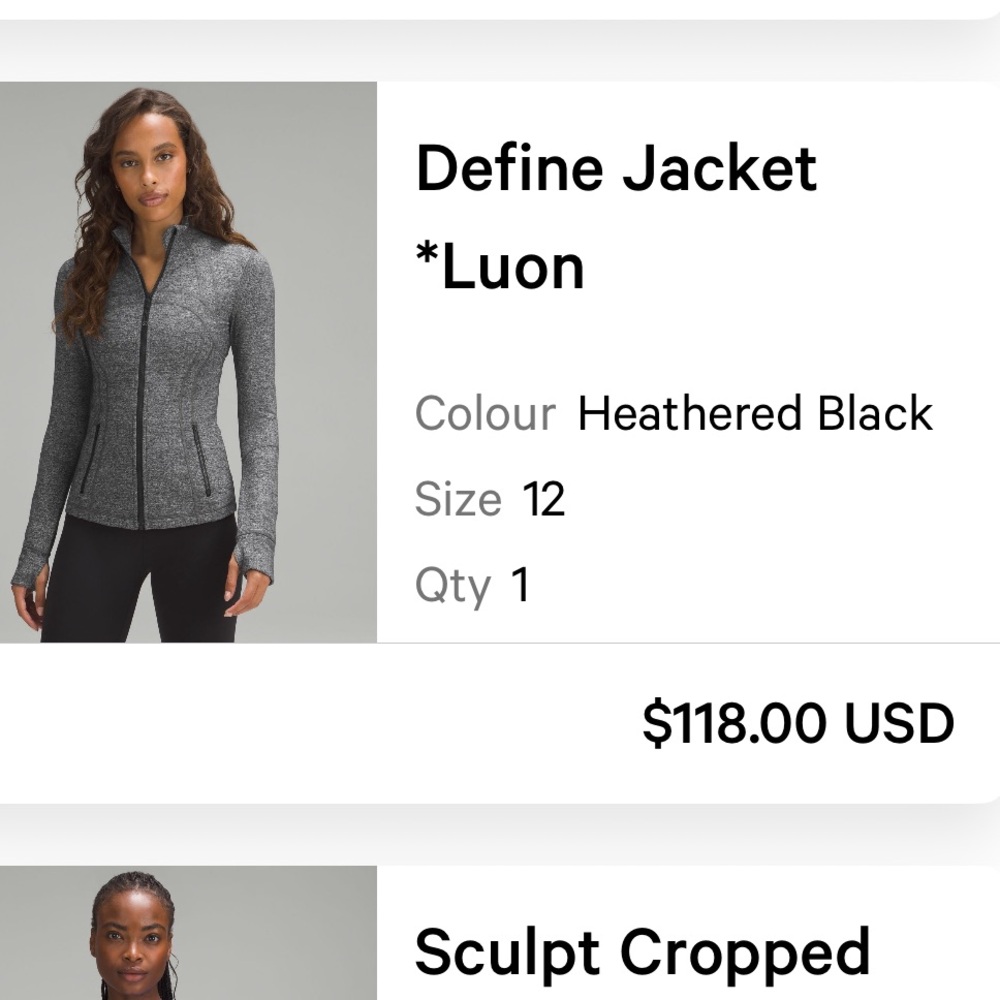 lululemon define jacket luon heathered black